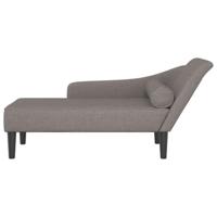 Chaise longue met kussens stof taupe - thumbnail