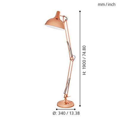 Eglo Design vloer leeslampBorgillo roodkoper - 94705