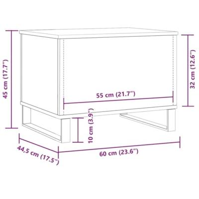 Salontafel 60x44,5x45 cm bewerkt hout artisanaal eikenkleurig Salontafel 60x44,5x45 cm bewerkt hout artisanaal eikenkleurig