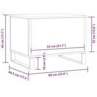 Salontafel 60x44,5x45 cm bewerkt hout artisanaal eikenkleurig - thumbnail