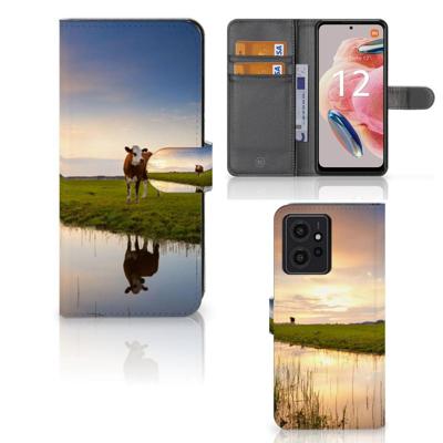 Xiaomi Redmi Note 12 4G | Telefoonhoesje | Met pasjeshouder | Koe Xiaomi Redmi Note 12 4G | Telefoonhoesje | Met pasjeshouder | Koe