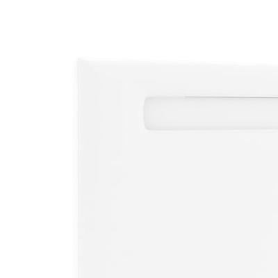 Hoofdbord met LED -striplichten Wandgemonteerd Wit 100 cm PVC