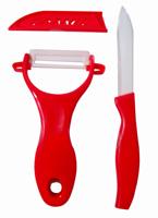 Excellent Houseware Keramische schilmessen (rood) - thumbnail