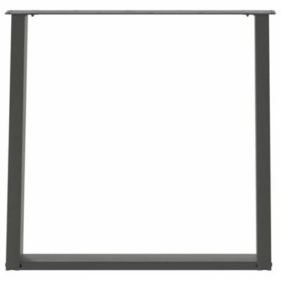 Eettafelpoten 2 st U-vormig 80x(72-73) cm staal antraciet