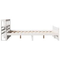 Bedframe met hoofdeinde zonder matras 120x200 cm wit - thumbnail