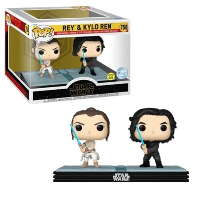 Star Wars Moments Funko Pop Vinyl: Rey & Kylo Ren 2-Pack (Glow in the Dark)