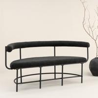 Nohr Eetkamerbank 'Jediah' Bouclé, kleur Zwart - thumbnail