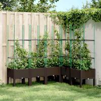 Plantenbak met latwerk 160x120x142,5 cm polypropeen bruin - thumbnail