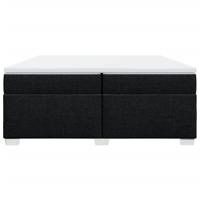 Boxspring met matras stof zwart 200x200 cm - thumbnail