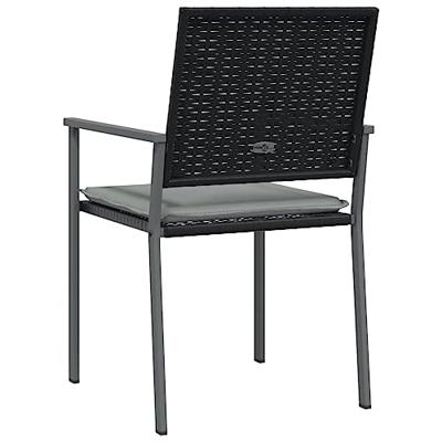 Tuinstoelen 2 st met kussens 54x62,5x89 cm poly rattan zwart Tuinstoelen 2 st met kussens 54x62,5x89 cm poly rattan zwart