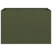 Plantenbak 120x80x80 cm staal olijfgroen - thumbnail