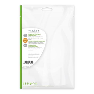 Nedis DisplayPort-Adapter | DisplayPort Male | Schakelbaar | 0.2 m | Wit | 1 stuks - CCGP37366WT02 CCGP37366WT02 Nedis DisplayPort-Adapter | DisplayPort Male | Schakelbaar | 0.2 m | Wit | 1 stuks - CCGP37366WT02 CCGP37366WT02