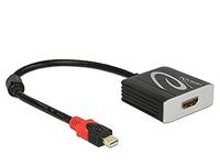 Delock 62735 DisplayPort-kabel DisplayPort / HDMI Aansluitkabel DisplayPort-bus, HDMI-A-bus 0.2 m Zwart 4K UHD - thumbnail