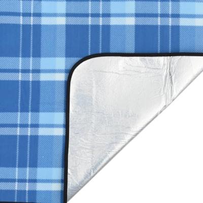 VidaXL Picknickkleed opvouwbaar geruit 200x200 cm fluweel blauw