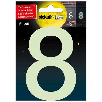 Glow in the dark Nummer 8 - 100 mm zelfklevend. Glow in the dark Nummer 8 - 100 mm zelfklevend.