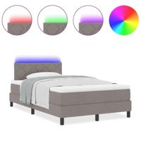 Boxspring Bed met Matras & LED Taupe 120x190 cm Stof - thumbnail