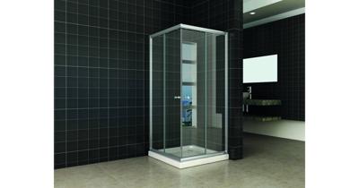 Saqu Slide douchecabine hoekinstap 90x90x190cm helder glas/aluminium