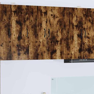 Keukenkast 2 pcs Gerookt eiken 30 x 31 x 80 cm Bewerkt hout