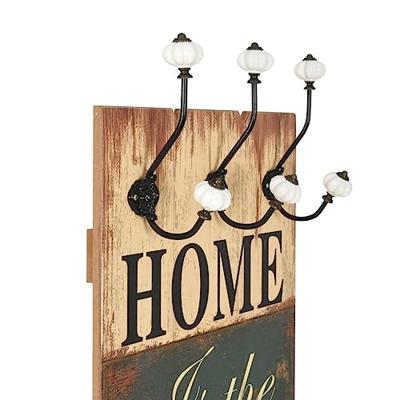 Wandkapstok met 6 haken HOME IS 120x40 cm