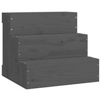 VidaXL Huisdierentrap 40x37,5x35 cm massief grenenhout grijs - thumbnail