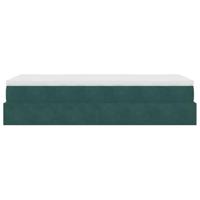 Ottoman bed met matras 100x200 cm fluweel donkergroen - thumbnail