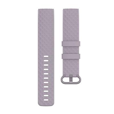 Fitbit Charge 3 & 4 siliconen diamant pattern bandje - Maat: Small - Lichtpaars