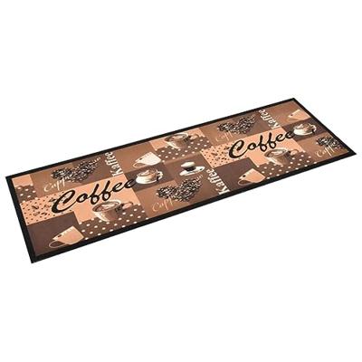 Keukenmat wasbaar Coffee 60x180 cm bruin