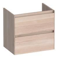 Brauer Inspire - Onderkast Ondiep - 60 cm - met 2 Softclose Lades Greeploos en 1 Sifon Uitsparing - Lamellen Eiken Wit - thumbnail