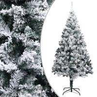 Kunstkerstboom met sneeuwvlokken 300 cm PVC groen - thumbnail