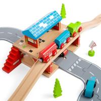 Bigjigs houten rails bovengronds treinstation, 5dlg. - thumbnail