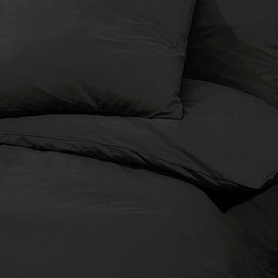 VidaXL Dekbedovertrekset 200x200 cm katoen zwart