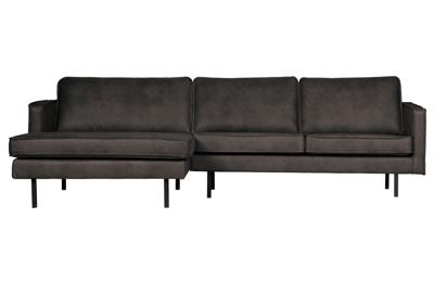 WOOOD Rodeo bank chaise longue links eco-leer Zwart