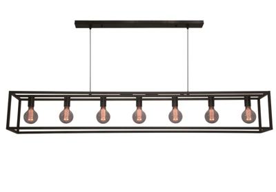 Freelight Hanglamp Esteso 7 lichts L 168 cm B 25 cm zwart Freelight Hanglamp Esteso 7 lichts L 168 cm B 25 cm zwart