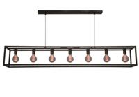Freelight Hanglamp Esteso 7 lichts L 168 cm B 25 cm zwart - thumbnail