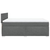Boxspring met matras stof donkergrijs 140x190 cm - thumbnail