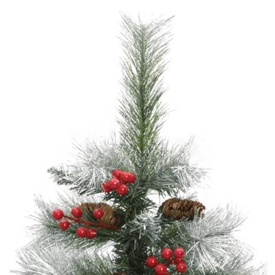 VidaXL Kunstkerstboom met scharnieren dennenappels en bessen 150 cm