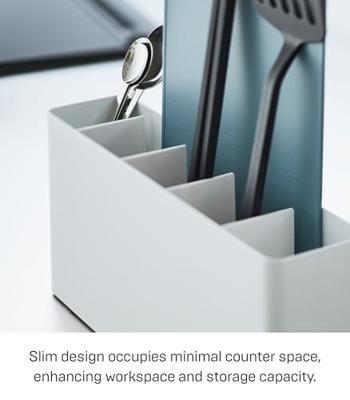 Yamazaki Keukengerei en Snijplank Houder - Tower - Wit Yamazaki Keukengerei en Snijplank Houder - Tower - Wit