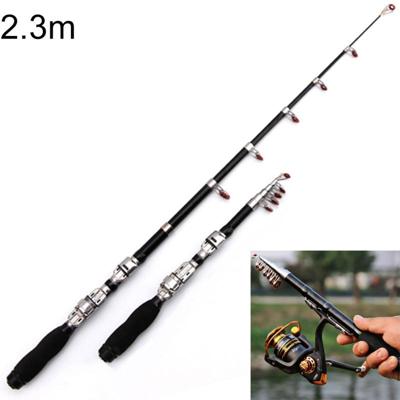 37cm draagbare telescopische zee hengel mini hengel verlengde lengte: 2 3 m zwarte clip Reel seat