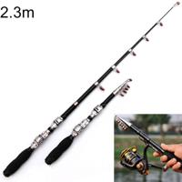 37cm draagbare telescopische zee hengel mini hengel verlengde lengte: 2 3 m zwarte clip Reel seat - thumbnail