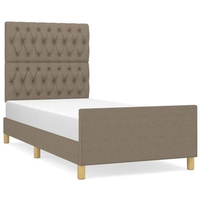 Bedframe zonder matras 90x190 cm stof taupe