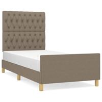 Bedframe zonder matras 90x190 cm stof taupe - thumbnail