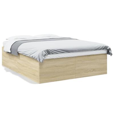 Bedframe bewerkt hout sonoma eikenkleurig 150x200 cm
