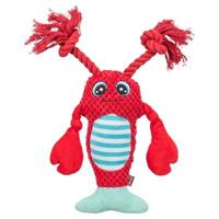 Trixie kreeft met flostouw rood - thumbnail