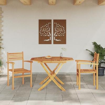 Tuinstapelstoelen 2 pcs Bruin 55.5 x 55.5 x 90 cm