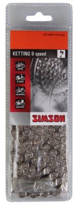 Simson fietsketting derailleur 9 - 116 schakels - 1/2"x 5/64" - zilver