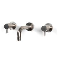 Wastafelmengkraan Inbouw Bongio Squadra 16 cm Uitloop 2 Hendels RVS look Bongio - thumbnail