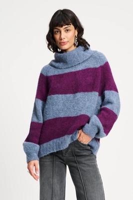 POM Amsterdam Trui Plum Stripes