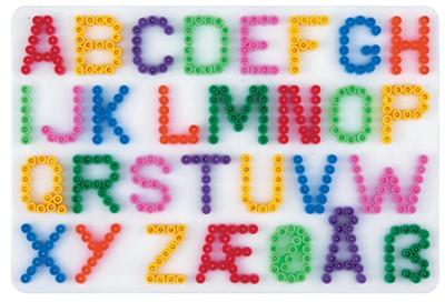 Hama strijkkralen grondplaat letters wit