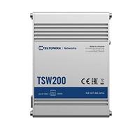 Teltonika TSW200 netwerk-switch Gigabit Ethernet (10/100/1000) Power over Ethernet (PoE) Aluminium - thumbnail