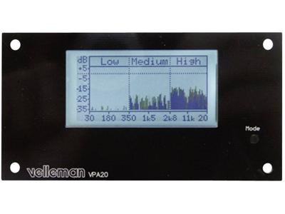 Velleman audioanalyse 12V 75mA 9,8 x 5,1 cm staal zwart Velleman audioanalyse 12V 75mA 9,8 x 5,1 cm staal zwart